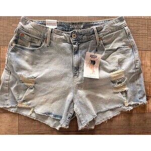Denizen Levis High-Rise Shorts Womens Distressed Denim Raw Hem Casual 12-W31
